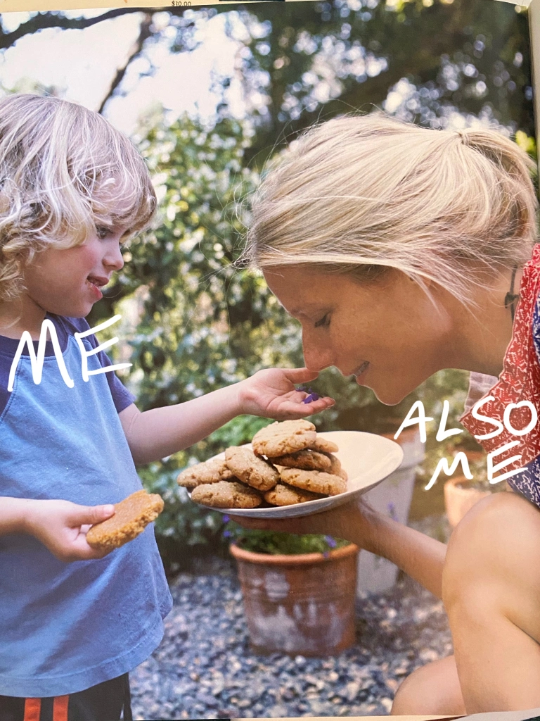 Gwyneth giving a random kid cookies